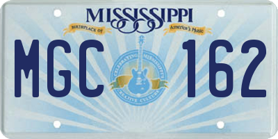 MS license plate MGC162