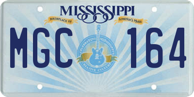 MS license plate MGC164