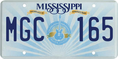 MS license plate MGC165