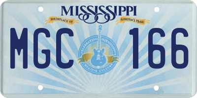 MS license plate MGC166