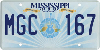 MS license plate MGC167