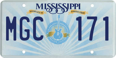 MS license plate MGC171