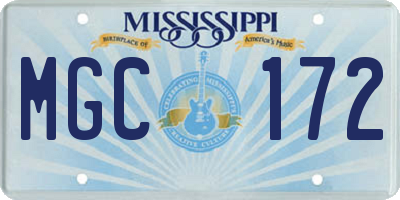 MS license plate MGC172