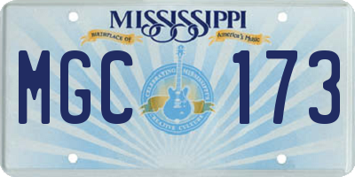 MS license plate MGC173