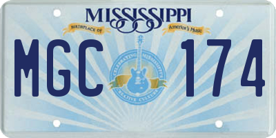 MS license plate MGC174