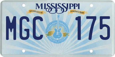 MS license plate MGC175