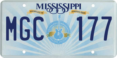 MS license plate MGC177