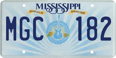 MS license plate MGC182