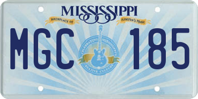 MS license plate MGC185