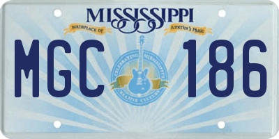 MS license plate MGC186