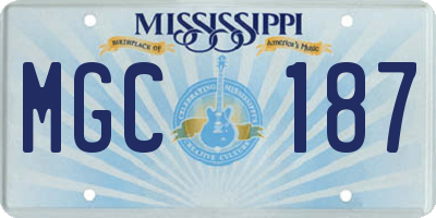 MS license plate MGC187