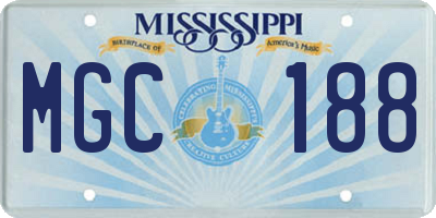 MS license plate MGC188
