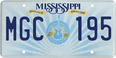 MS license plate MGC195