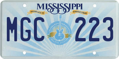 MS license plate MGC223