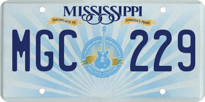 MS license plate MGC229