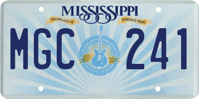 MS license plate MGC241