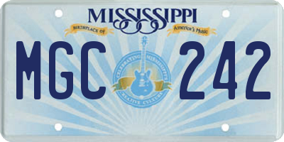 MS license plate MGC242