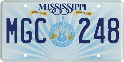 MS license plate MGC248