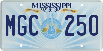 MS license plate MGC250