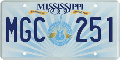 MS license plate MGC251