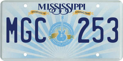 MS license plate MGC253