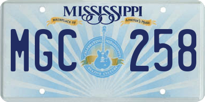 MS license plate MGC258