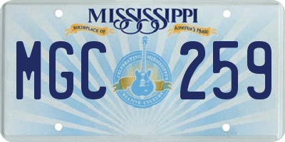 MS license plate MGC259