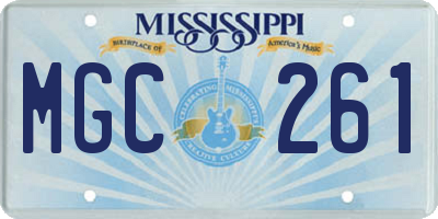 MS license plate MGC261