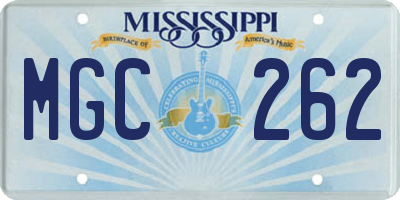 MS license plate MGC262