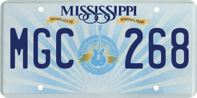 MS license plate MGC268