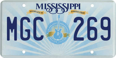 MS license plate MGC269