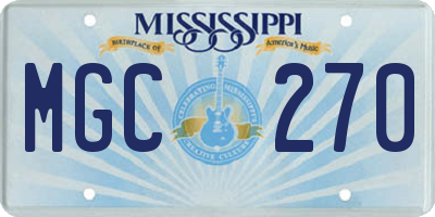MS license plate MGC270