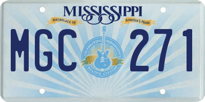 MS license plate MGC271