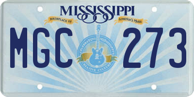 MS license plate MGC273