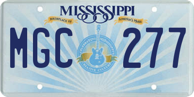MS license plate MGC277