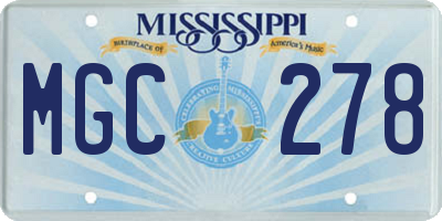 MS license plate MGC278