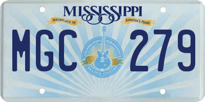 MS license plate MGC279