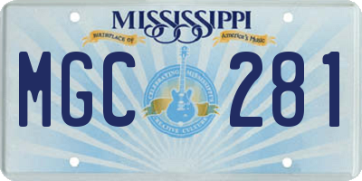 MS license plate MGC281