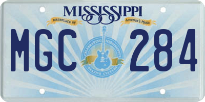 MS license plate MGC284