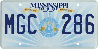 MS license plate MGC286