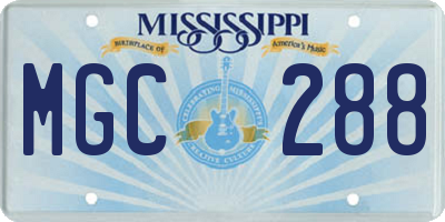 MS license plate MGC288