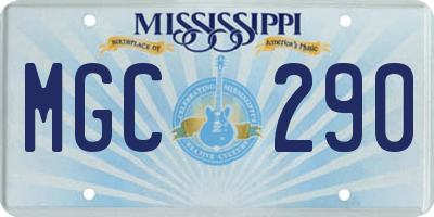 MS license plate MGC290