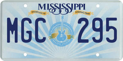 MS license plate MGC295