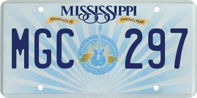 MS license plate MGC297