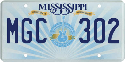 MS license plate MGC302