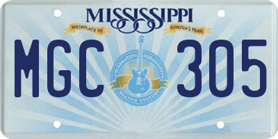 MS license plate MGC305