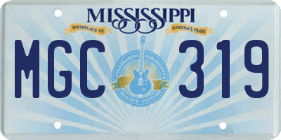 MS license plate MGC319