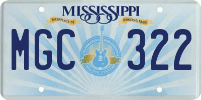 MS license plate MGC322