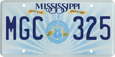 MS license plate MGC325