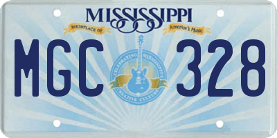 MS license plate MGC328